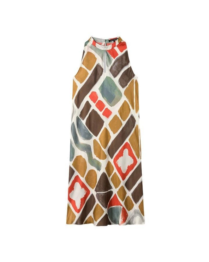 Luisa Cerano Ethnic Print Slip Dress