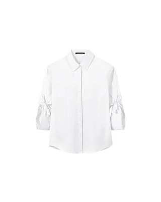 Luisa Cerano Tied Sleeve Cotton Shirt