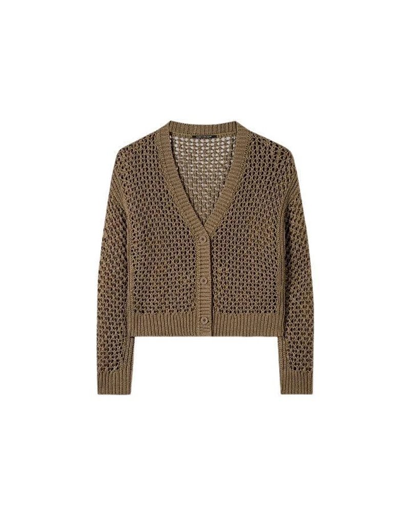 Luisa Cerano Two Button Linen Blend Cardigan