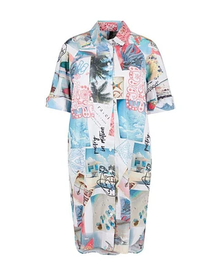 Marc Cain Postcard Print Shirt Dress