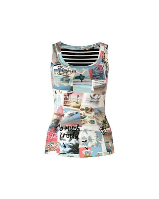 Marc Cain Postcard Print Tank Top