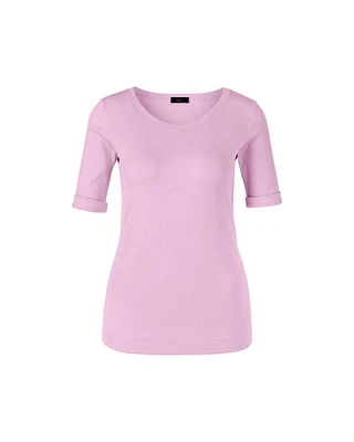 Marc Cain Ribbed Wide Round Neck Tee