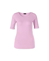 Marc Cain Ribbed Wide Round Neck Tee
