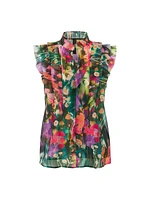 Marc Cain Vibrant Floral Sleeveless Blouse