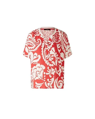 Oui Paisley Heart Print Top
