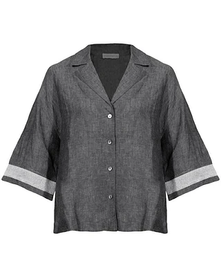 Purotatto Linen Sparkle Sleeve Shirt