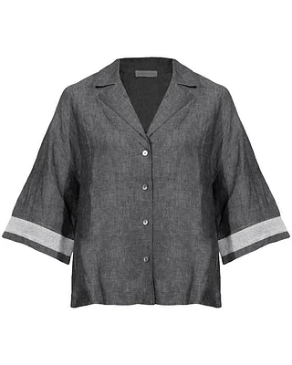 Purotatto Linen Sparkle Sleeve Shirt