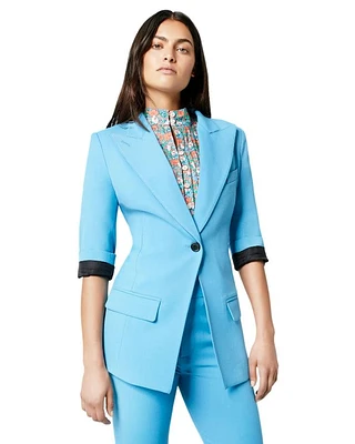 Cornflower Blue 3/4 Sleeve Blazer