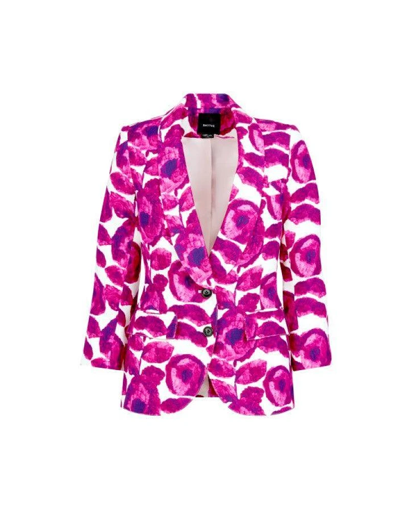 Smythe Shawl Collar Floral Blazer