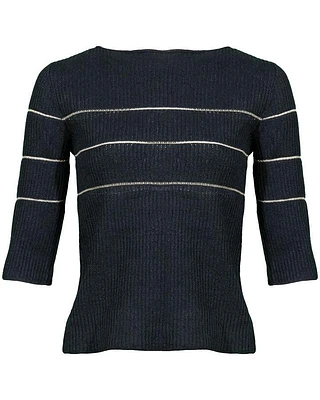 Tonet Stripe Detail 3/4 Sleeve Sweater