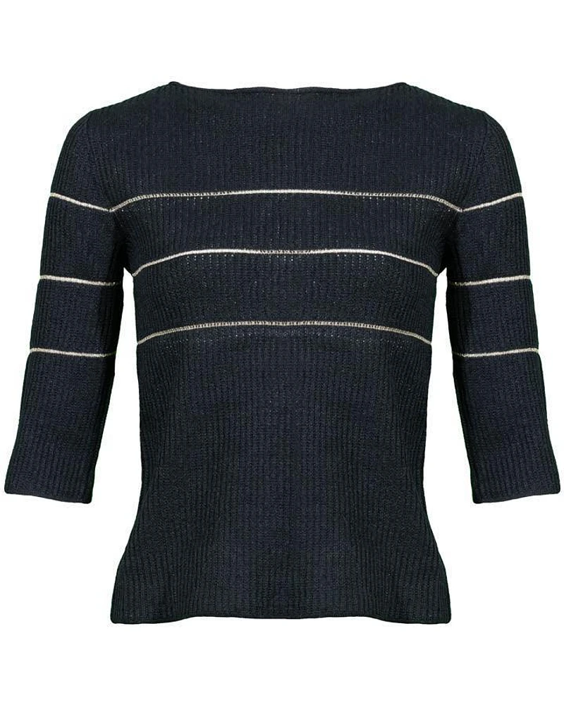Tonet Stripe Detail 3/4 Sleeve Sweater
