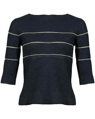 Tonet Stripe Detail 3/4 Sleeve Sweater