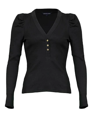 Veronica Beard Dekalb Puff Sleeve Top
