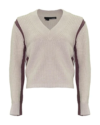 Violet Colorblock Cotton Sweater