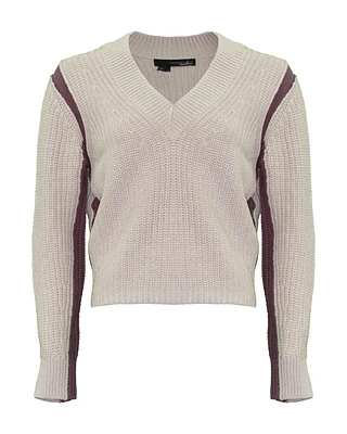 Violet Colorblock Cotton Sweater