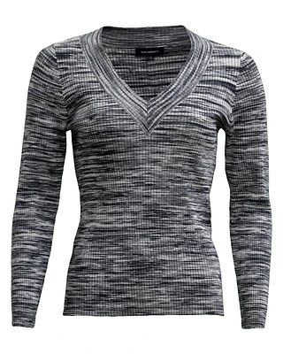 Ribbed V-neck Knit