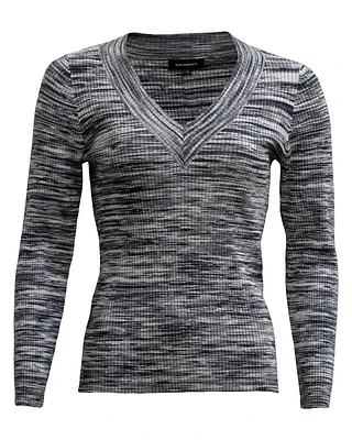 Ribbed V-neck Knit