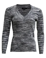Ribbed V-neck Knit