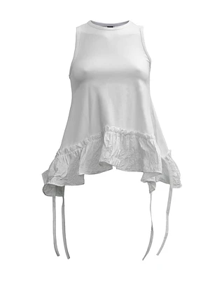 Taffeta Ruffle Tank Top