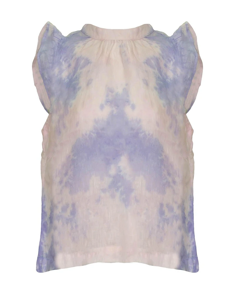 Ruffle Cap Sleeve Blouse