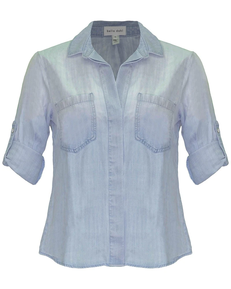 Split Back Button Down Shirt