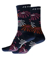 Daisy Motif Socks-Ink Blue