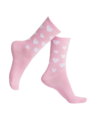 Hearts Ribbed Socks