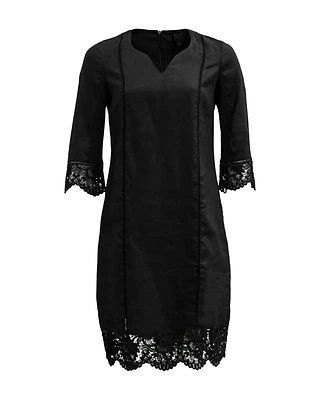 Linen Lace Hem Dress