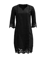 Linen Lace Hem Dress