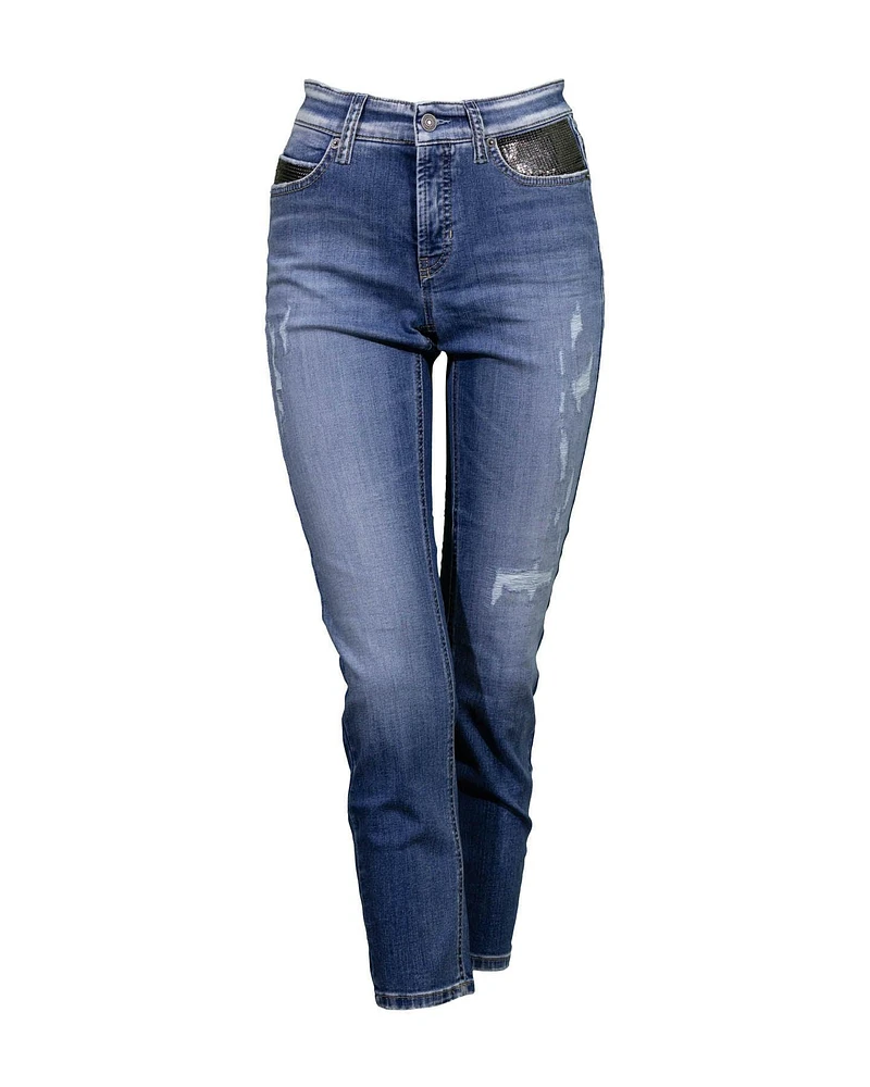 Paris Cropped Distressed Jeans