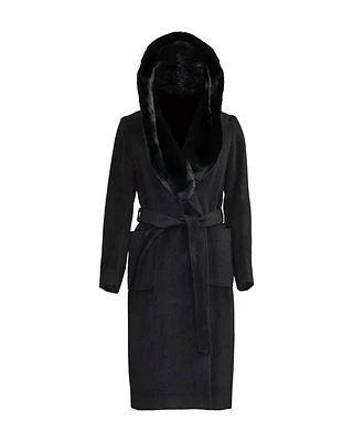 Long Hooded Coat Black