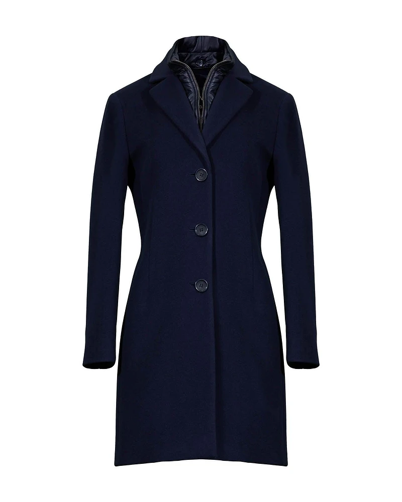 Wool Blend Bib Insert Coat