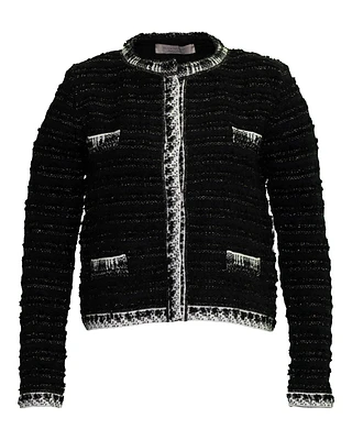 Tweed Snap Jacket Black