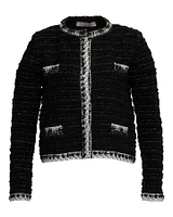 Tweed Snap Jacket Black