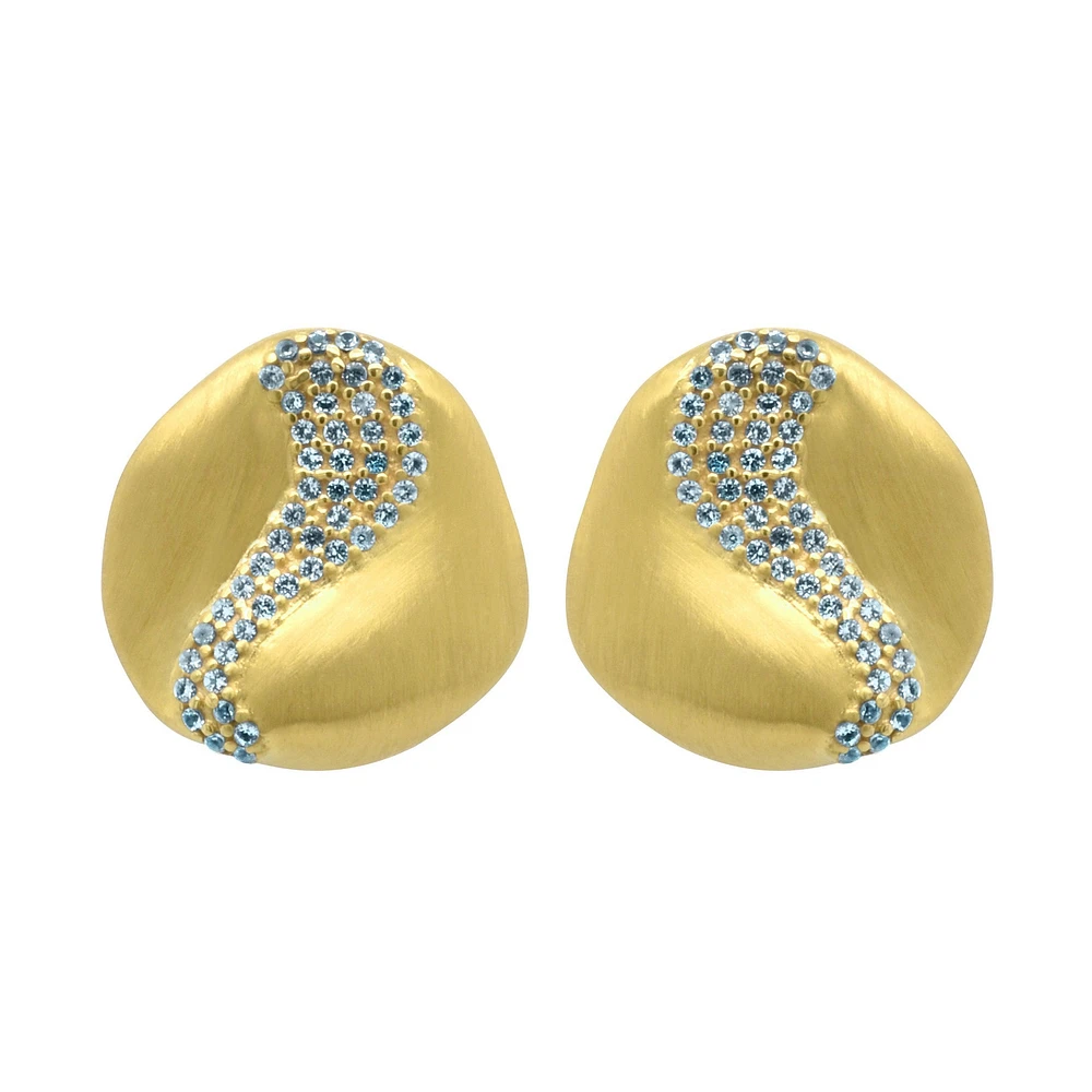 Lagos Pave Studs Gold