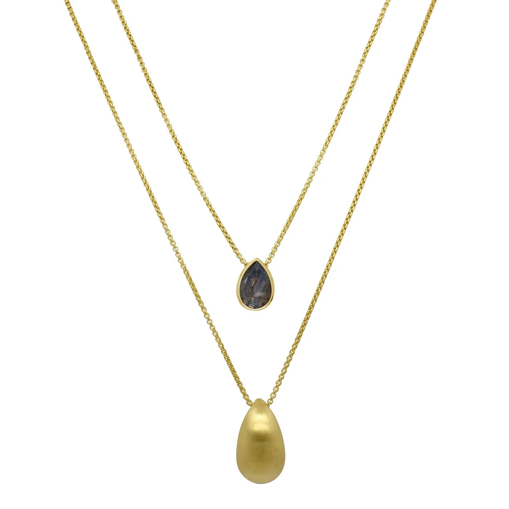 Signature Teardrop Layered Necklace Labradorite