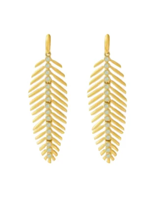 Sol Statement Feather Gemstone Earrings