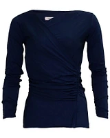 Fascinating Drapes Long Sleeve Top Sapphire
