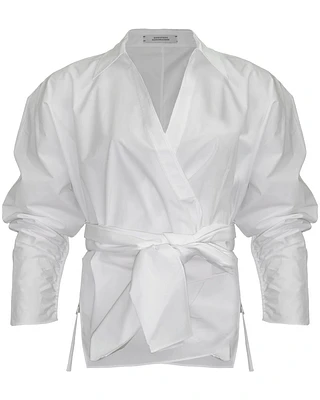 Dorothee Schumacher Poplin Power Wrap Blouse