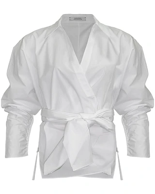 Dorothee Schumacher Poplin Power Wrap Blouse