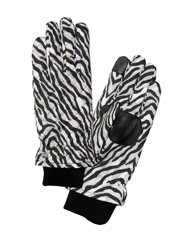 Abstract Zebra Puffer Gloves