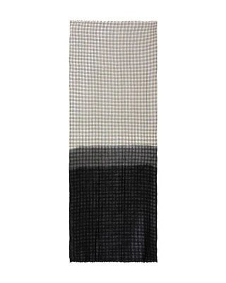 Dip-Dye Halo Check Scarf Silver