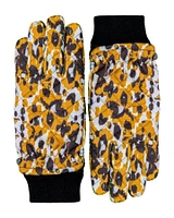 Leopard Camo Quilted Puffer Gloves