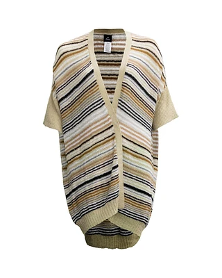Striped Open Cardigan