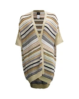 Striped Open Cardigan