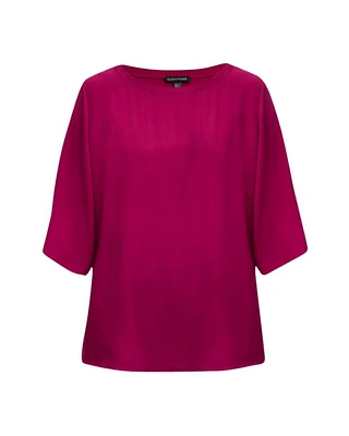 Eileen Fisher Ballet Neck Silk Georgette Top