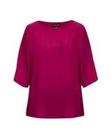Eileen Fisher Ballet Neck Silk Georgette Top