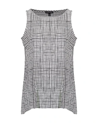 Bateau Neck Grid Tank Bone