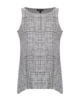 Bateau Neck Grid Tank Bone