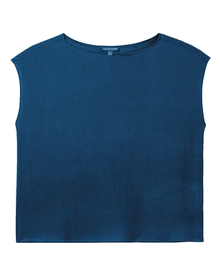 Eileen Fisher Bateau Neck Silk Boxy Top